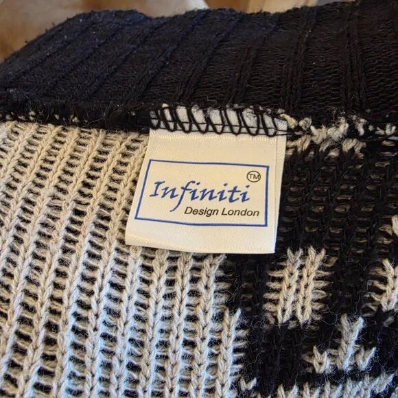 Infiniti Skull Knitted Black Cardigan Women's Size L/XL - Picture 4 of 5
